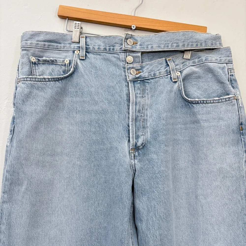 AGolde Broken Waistband Jeans Women Size 34 Blue Light Wash New - Picture 3 of 14